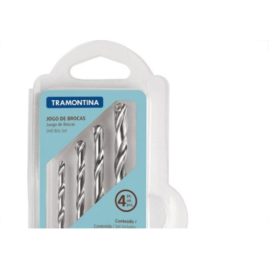 Broca Videa Tramontina 4/5/6/8Mm 4 Pecas 