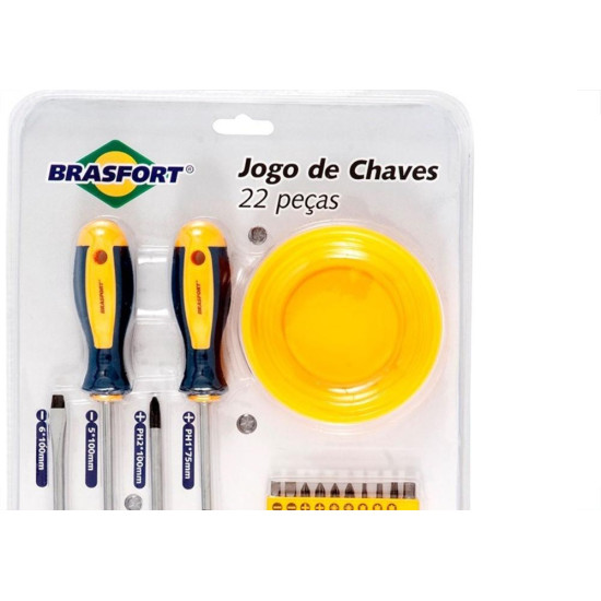 Chave Fenda/Phillips/Torx Brasfort Com Catraca Com 22 Pecas 7031 Chave Fenda/Phillips/Torx Brasfort Com Catraca Com 22 Pecas 7031