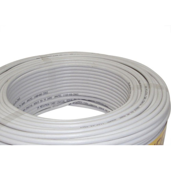 Fio Coaxial Megatron 06 Branco 67% 300M 1450 Fio Coaxial Megatron 06 Branco 67% 300M 1450