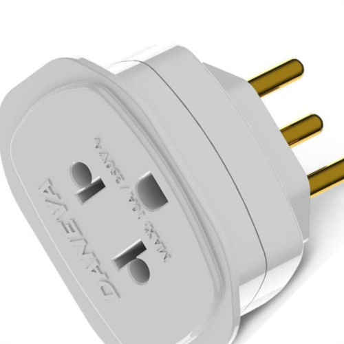 Pino Adaptador (Entrada =3 Redondo/Saida =2 Universal+Redondo) Daneva Branco Dn1661 - Kit C/12 Pino Adaptador (Entrada =3 Redondo/Saida =2 Universal+Redondo) Daneva Branco Dn1661 - Kit C/12