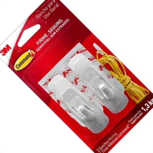 Gancho Adesivo 3M Branco Plastico 13 1Kg 2Pecas Hb004819965
