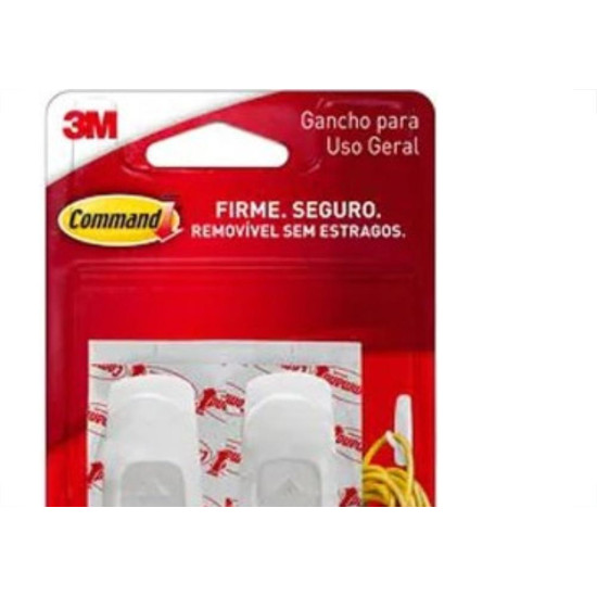 Gancho Adesivo 3M Branco Plastico 13 1Kg 2Pecas Hb004819965