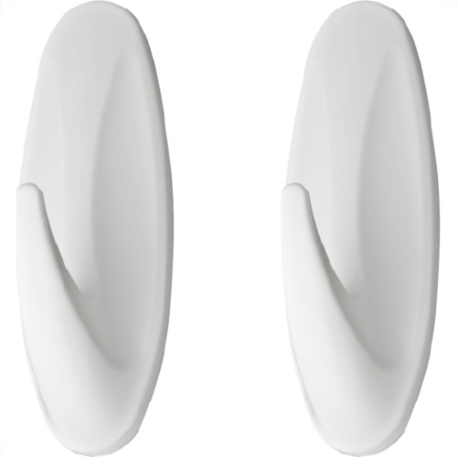 Gancho Adesivo 3M Designer Medio 2Pecas Branco Hb004820013