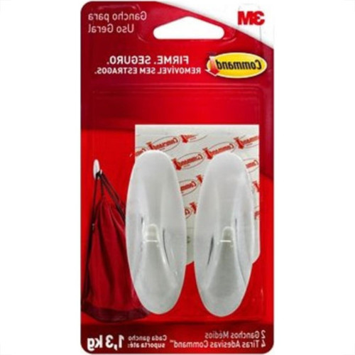 Gancho Adesivo 3M Designer Medio 2 Pecas Branco H0002040865 Gancho Adesivo 3M Designer Medio 2 Pecas Branco H0002040865