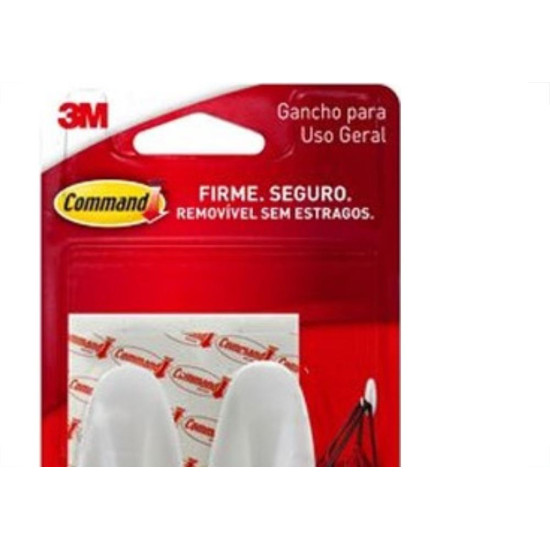 Gancho Adesivo 3M Designer Medio 2 Pecas Branco H0002040865 Gancho Adesivo 3M Designer Medio 2 Pecas Branco H0002040865