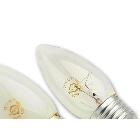 Lampada Vela 35 Brasfort Leitosa E14 25 X 220 7233 - Kit C/10 Lampada Vela 35 Brasfort Leitosa E14 25 X 220 7233 - Kit C/10