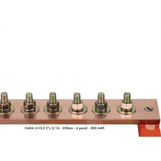 Barramento Caixa ''U.V.X.Z''2X5/16 6 Parafuso 250Mm 3 Barramento Caixa ''U.V.X.Z''2X5/16 6 Parafuso 250Mm 3