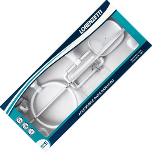 Acessorio Wc Lorenzetti Fortti Branco Kit Com 5 Pecas Acessorio Wc Lorenzetti Fortti Branco Kit Com 5 Pecas