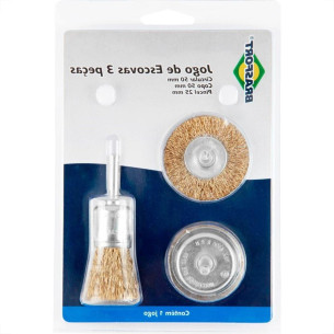 Escova Aco Brasfort Jogo Com 3 Pecas Latonada 7269