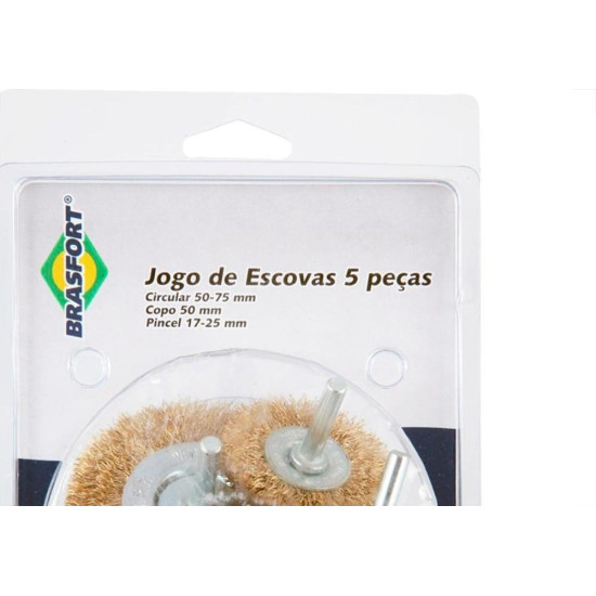 Escova Aco Brasfort Jogo Com 5 Pecas Latonada 7270 Escova Aco Brasfort Jogo Com 5 Pecas Latonada 7270
