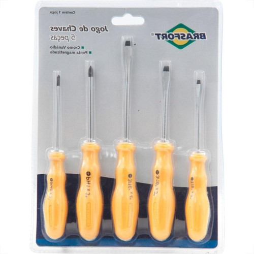 Chave Fenda/Phillips Brasfort Magnetica Com 05 Pecas 8027 Chave Fenda/Phillips Brasfort Magnetica Com 05 Pecas 8027