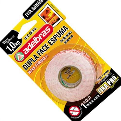 Fita Dupla Face Adelbras Espuma 19 X 2M . Fita Dupla Face Adelbras Espuma 19 X 2M .