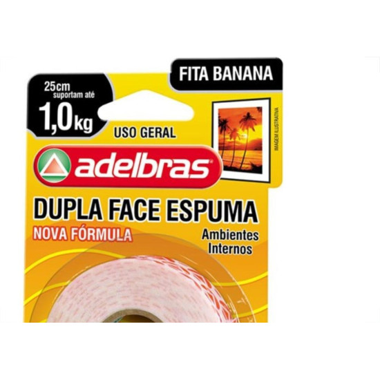 Fita Dupla Face Adelbras Espuma 19 X 2M . Fita Dupla Face Adelbras Espuma 19 X 2M .