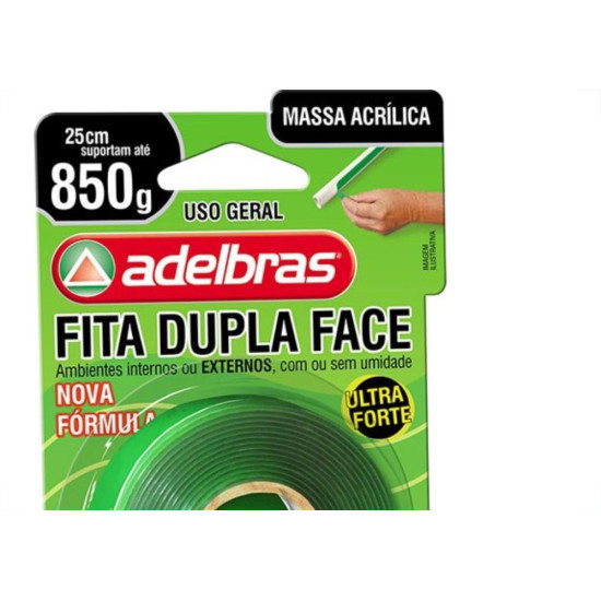 Fita Dupla Face Adelbras Interna Externa 19 X 2M