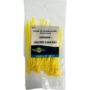 Abracadeira Nylon Brasfort Amarela 2,5X100 50 Pecas 7292