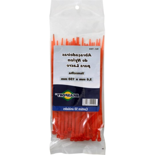 Abracadeira Nylon Brasfort Vermelha 3,6X150 50 Pecas 7303 Abracadeira Nylon Brasfort Vermelha 3,6X150 50 Pecas 7303