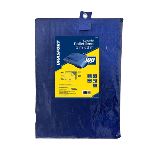 Lona Carreteiro Brasfort Azul 3X 3M 100 Gramas Por M 8595
