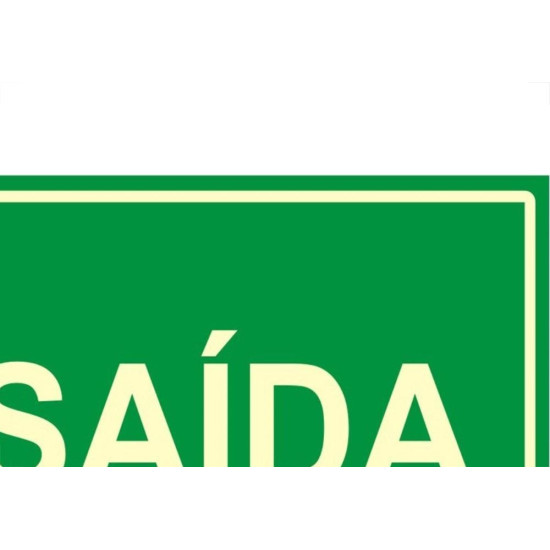 Placa Sinalizacao Pvc 20X30 ''Saida Fluorescente'' 250Bm Placa Sinalizacao Pvc 20X30 ''Saida Fluorescente'' 250Bm