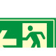 Placa Sinalizacao Pvc 20X30 ''Saida Seta Esquerda Fluorescente'' 250Bf