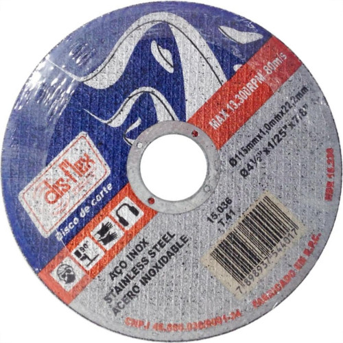 Disco De Corte Para Inox Disflex 4.1/2 X 7/8 15036 - Kit C/10 Disco De Corte Para Inox Disflex 4.1/2 X 7/8 15036 - Kit C/10