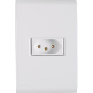 Conjunto Tramontina Liz 4X2 Branco Com Placa (1 Tomada 10A) 