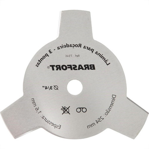 Lamina Rocadeira 3Pontas Brasfort Furo 3/4'' 7346 Lamina Rocadeira 3Pontas Brasfort Furo 3/4'' 7346