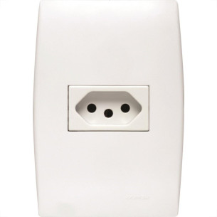 Conjunto Soprano Ilus 4X2 Branco Com Placa(1Tomada 10A) 5Ub99052