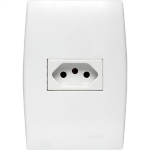 Conjunto Soprano Ilus 4X2 Branco Com Placa(1Tomada 20A) 5Ub99050