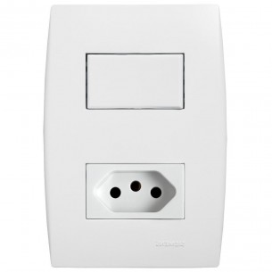 Conjunto Soprano Ilus 4X2 Branco Com Placa(1Simples+Tomada) 5Ta99066