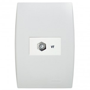 Conjunto Soprano Ilus 4X2 Branco Com Placa(1Tomada Coaxial) 5Tg99062