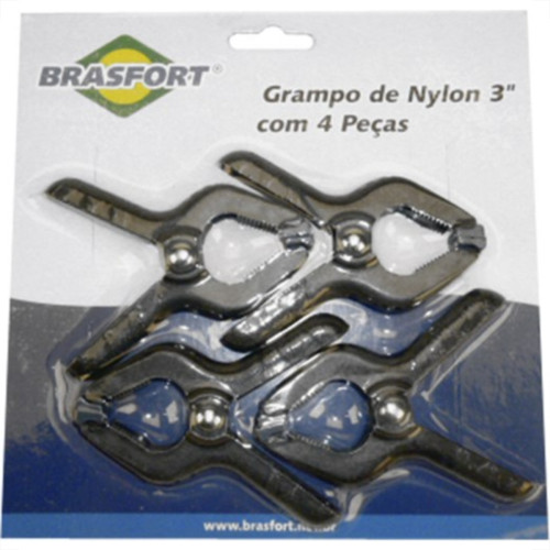 Grampo Rapido Marceneiro Brasfort 3''Nylon 4 Pecas 7353 Grampo Rapido Marceneiro Brasfort 3''Nylon 4 Pecas 7353
