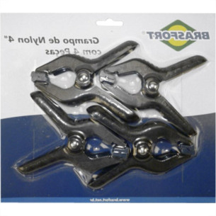 Grampo Rapido Marceneiro Brasfort 4''Nylon 4 Pecas 7354