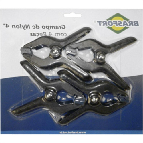 Grampo Rapido Marceneiro Brasfort 4''Nylon 4 Pecas 7354 Grampo Rapido Marceneiro Brasfort 4''Nylon 4 Pecas 7354