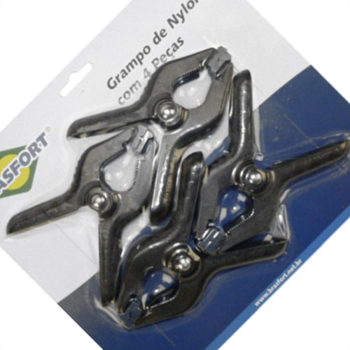 Grampo Rapido Marceneiro Brasfort 4''Nylon 4 Pecas 7354 Grampo Rapido Marceneiro Brasfort 4''Nylon 4 Pecas 7354
