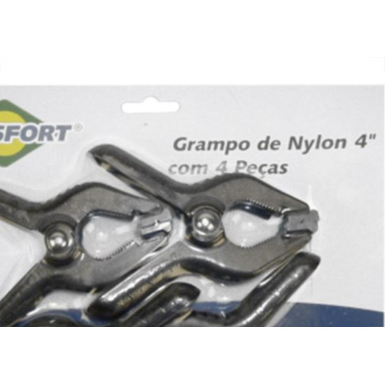 Grampo Rapido Marceneiro Brasfort 4''Nylon 4 Pecas 7354 Grampo Rapido Marceneiro Brasfort 4''Nylon 4 Pecas 7354