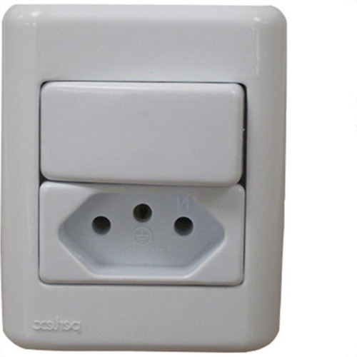 Sistema Perlex Branca (1 Simples+Tomada 10A) 3081/11Br Sistema Perlex Branca (1 Simples+Tomada 10A) 3081/11Br