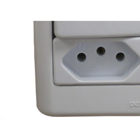 Sistema Perlex Branca (1 Simples+Tomada 10A) 3081/11Br Sistema Perlex Branca (1 Simples+Tomada 10A) 3081/11Br