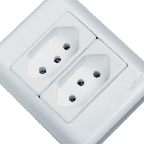 Sistema Perlex Branca (2 Tomadas 10/20A) 3011/15Br Sistema Perlex Branca (2 Tomadas 10/20A) 3011/15Br