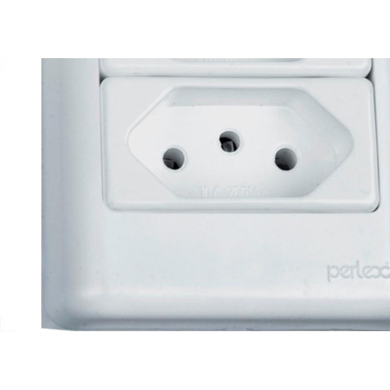 Sistema Perlex Branca (2 Tomadas 10/20A) 3011/15Br Sistema Perlex Branca (2 Tomadas 10/20A) 3011/15Br