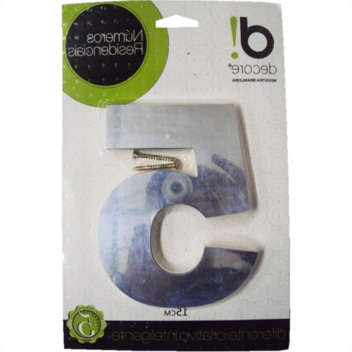 Numero Aluminio Espelhado 5 15Cm 19 Numero Aluminio Espelhado 5 15Cm 19