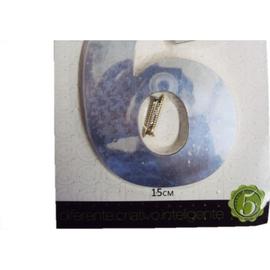 Numero Aluminio Espelhado 6 15Cm 20 Numero Aluminio Espelhado 6 15Cm 20