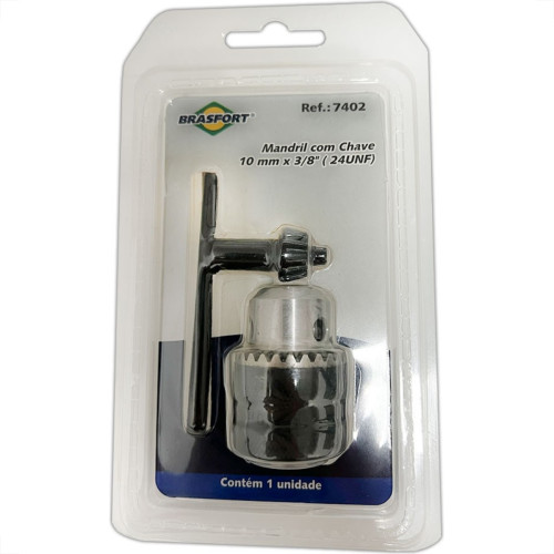 Mandril Brasfort 10Mm X 38 X 24 Com Chave 7402