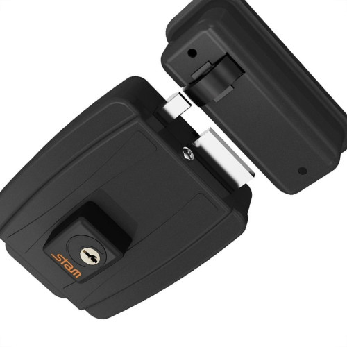 Fechadura Eletrica Stam 12V Preta Abre Para Fora 35331 Fechadura Eletrica Stam 12V Preta Abre Para Fora 35331