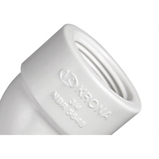 Cotovelo Branco Krona Rosca Rosca 45 X 1.1/2'' 254 - Kit C/8 