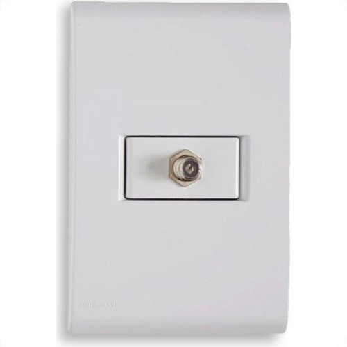 Conjunto Tramontina Liz 4X2 Branco Com Placa (1 Tomada Tv) Conjunto Tramontina Liz 4X2 Branco Com Placa (1 Tomada Tv)