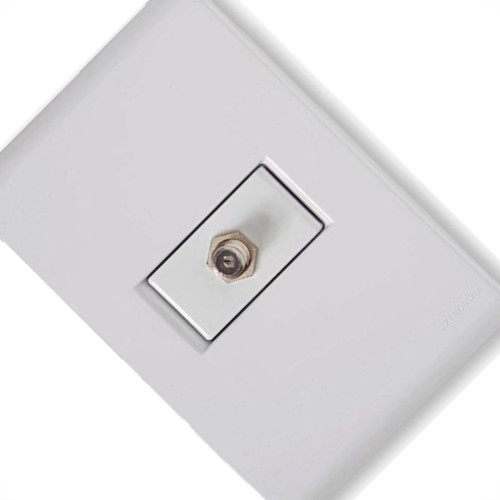 Conjunto Tramontina Liz 4X2 Branco Com Placa (1 Tomada Tv) Conjunto Tramontina Liz 4X2 Branco Com Placa (1 Tomada Tv)