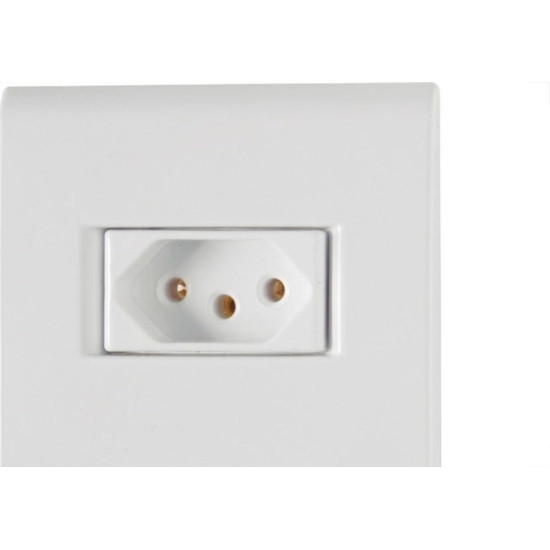 Conjunto Tramontina Liz 4X2 Branco Com Placa (2 Tomadas 10A) 