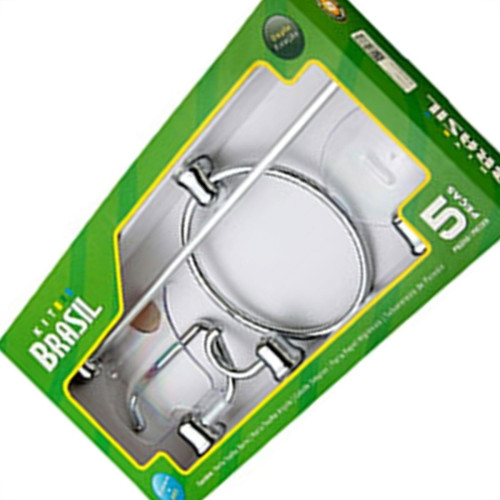 Acessorio Wc Brasil Cromado Cristal 5 Pecas B1302050/10