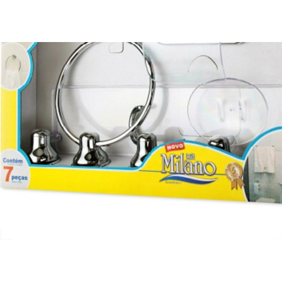 Acessorio Wc Milano Cromado Cristal 7 Pecas M1303-05010 Acessorio Wc Milano Cromado Cristal 7 Pecas M1303-05010