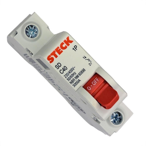 Kit C/5 - Disjuntor Steck Din Unipolar 40A Sd61 C Sdd61C40